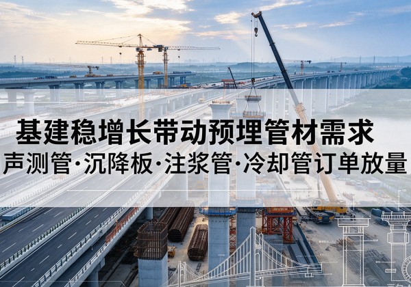 泰顺基建稳增长带动预埋监测管材需求，声测管、沉降板、注浆管订单持续放量
